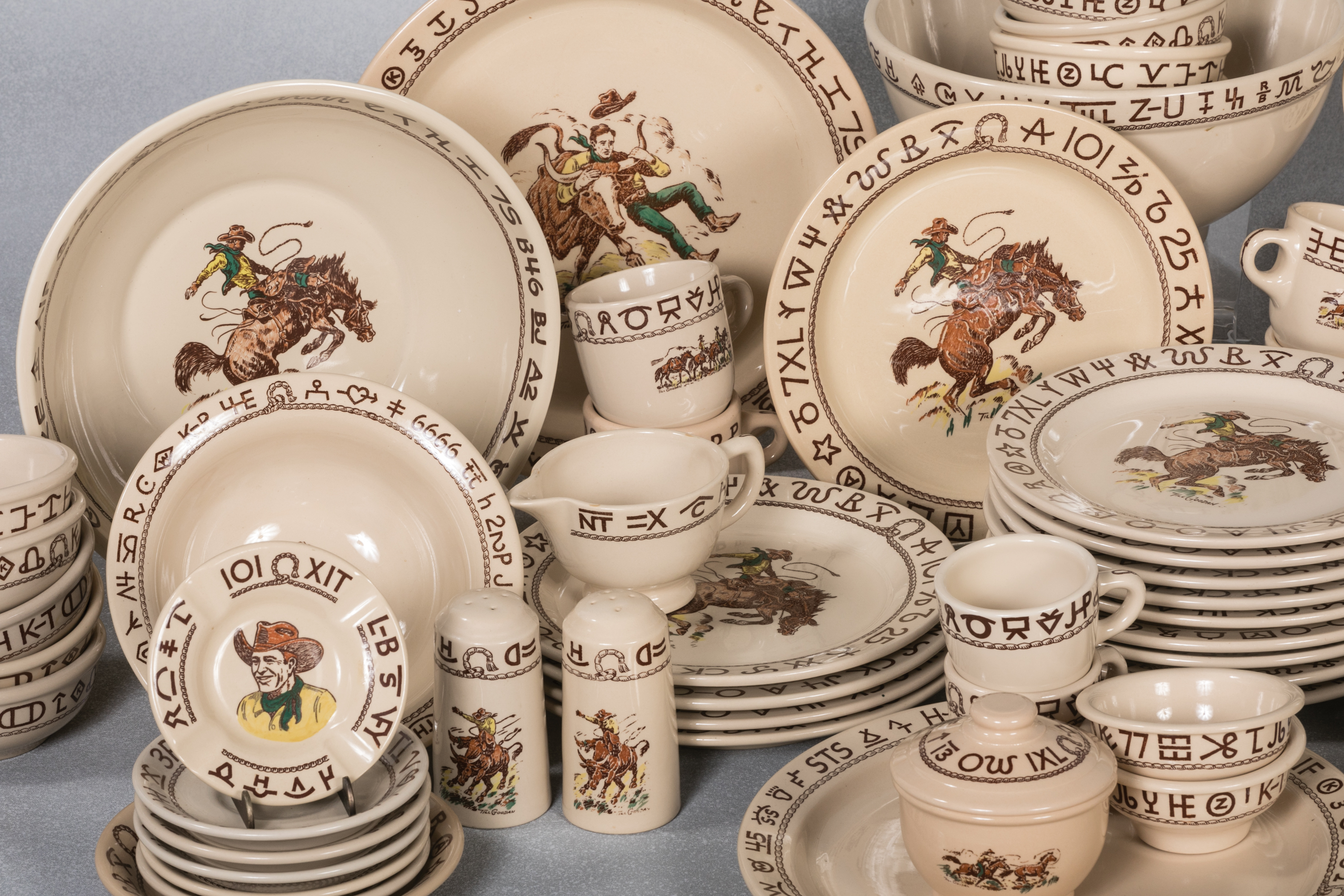 Buy Westward Ho Dishes 4 pc Rodeo Pattern Dinnerware Sets