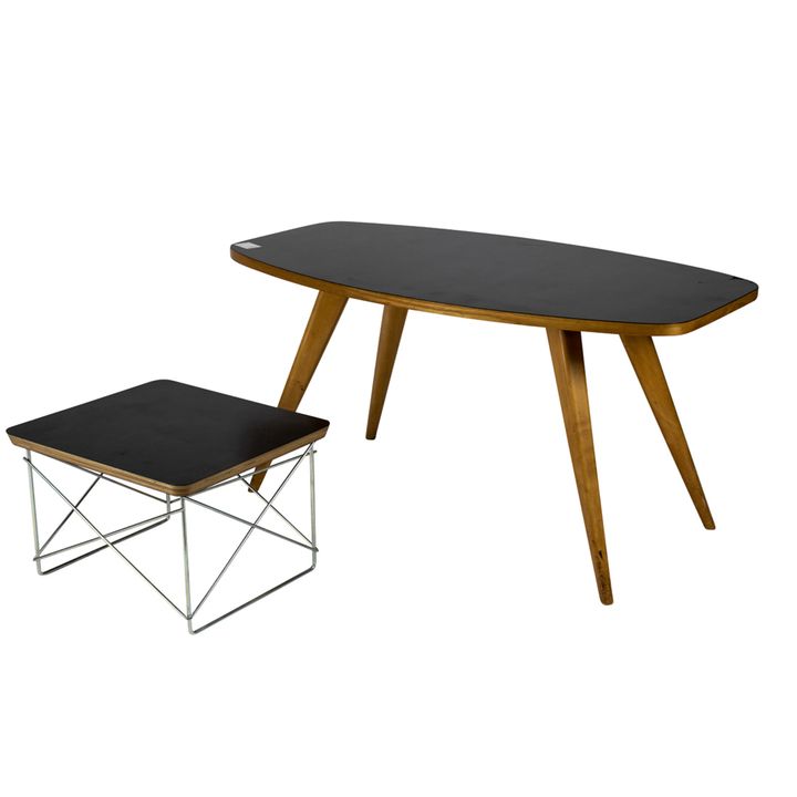 (lot of 2) Charles and Ray Eames LTR table, etc.