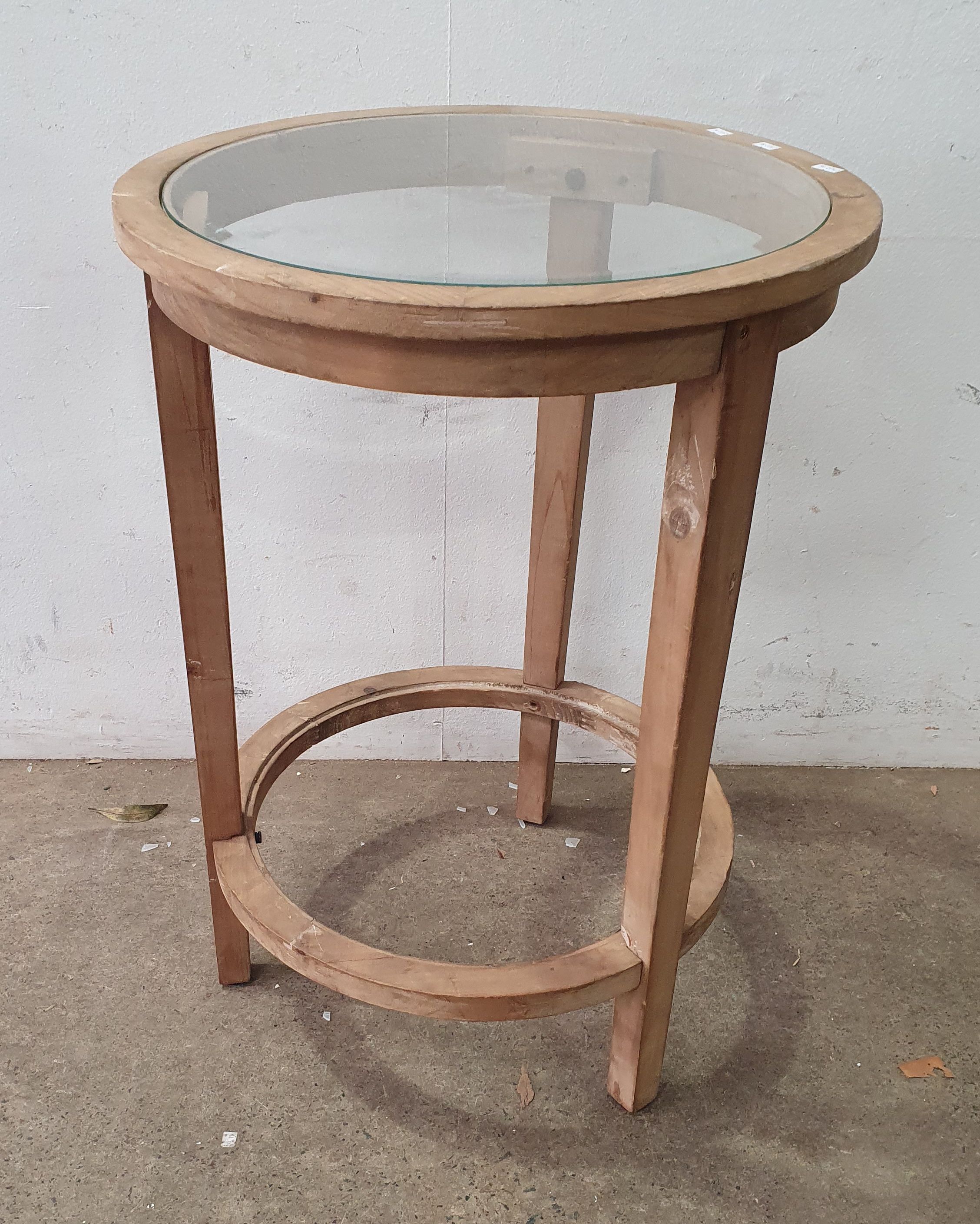 A Glass Top Side Table