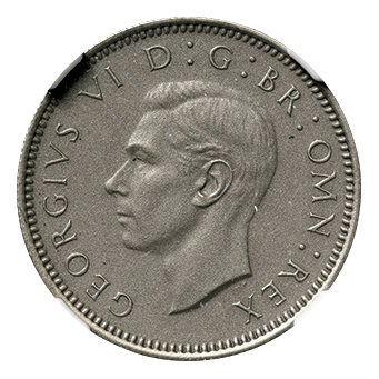 イギリス ジョージ6世1950年銘マットプルーフ貨 6ペンス白銅貨 1950