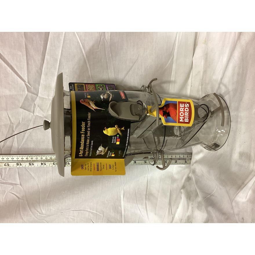 More Birds 6-Port Abundance Feeder- Holds Up To 2.6qt/3.5lb Capacity