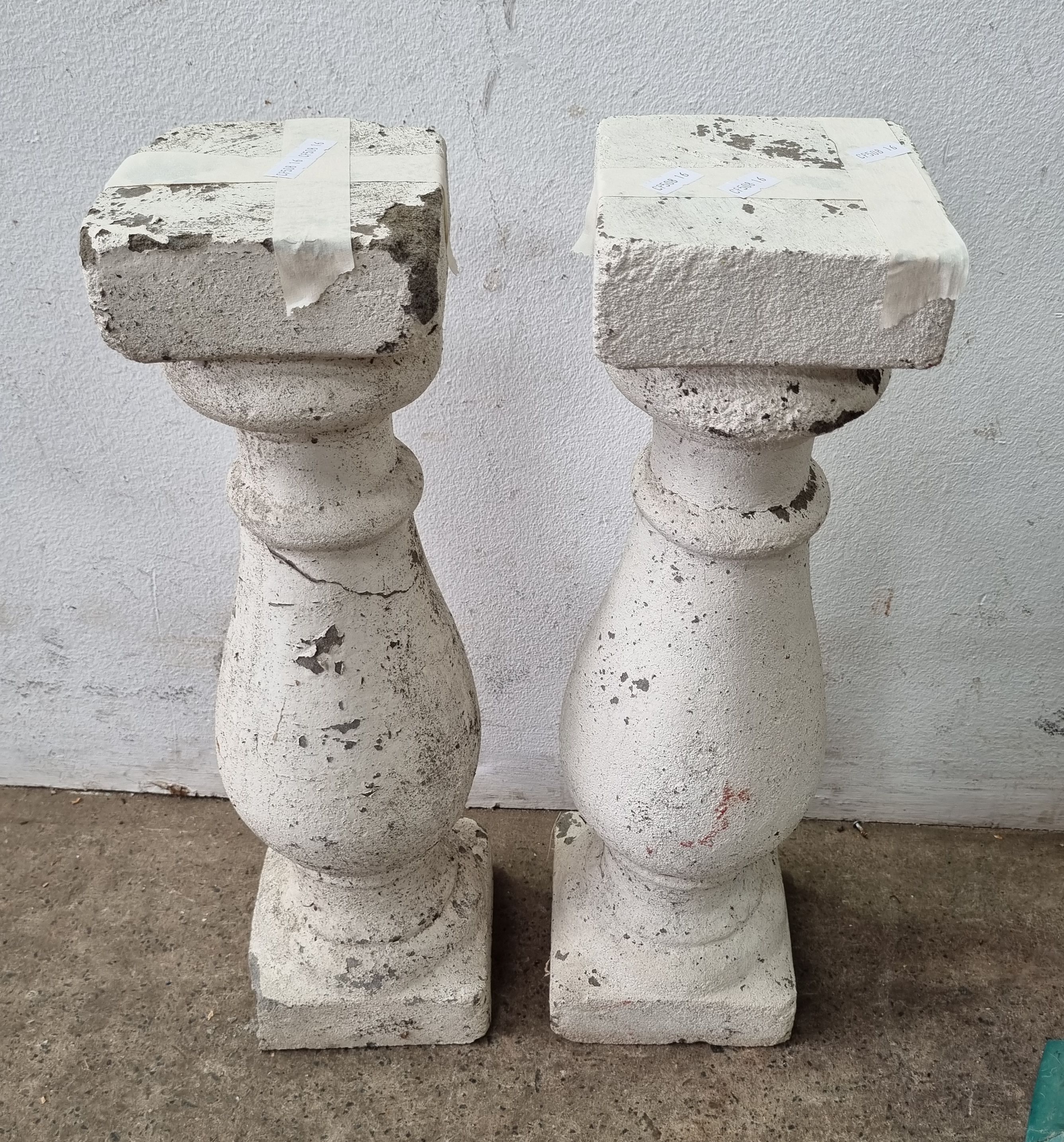 A Pair Of Concrete Pedestals