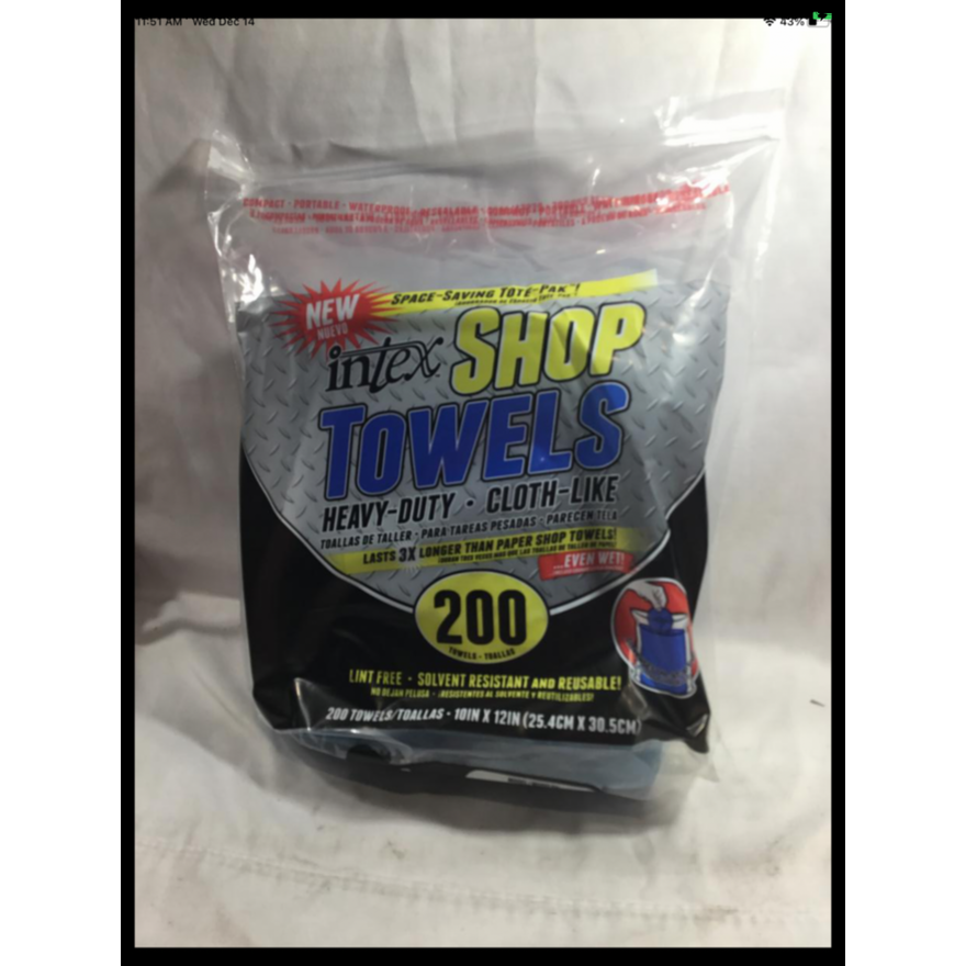 Intex Shop 200ct Towels Heavy Duty Cloth like Blue Towels (10x12)