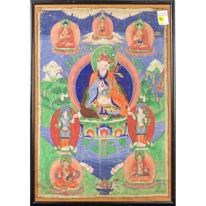 A Tibetan thangka depicting Pattmasam Bhava