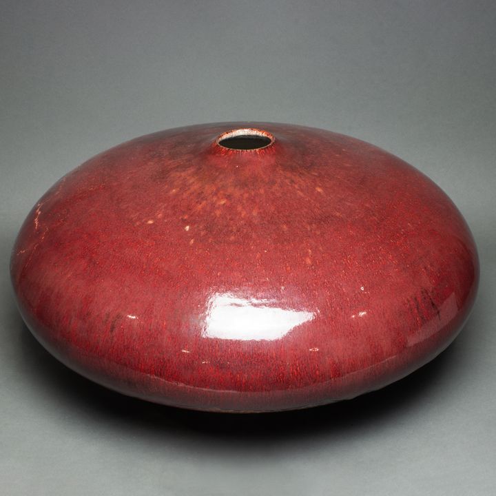A large Carl Gillberg red glazed ceramic vase