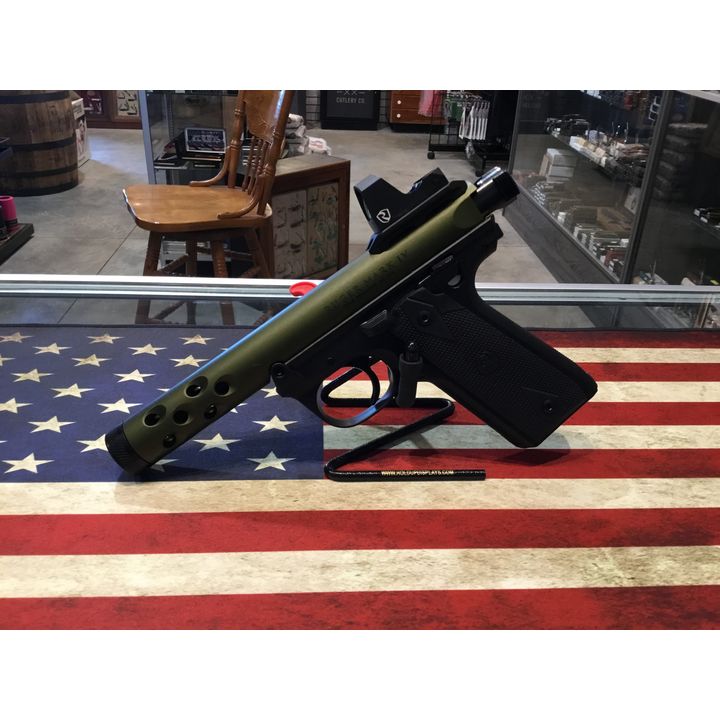 Ruger Mark-4 Tactical .22LR/45 Semi-Automatic Pistol w/ Red Dot Scope, Threaded Barrel, and 2 Magazines