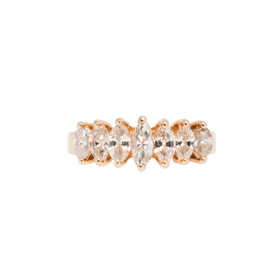 A diamond and 14k gold ring