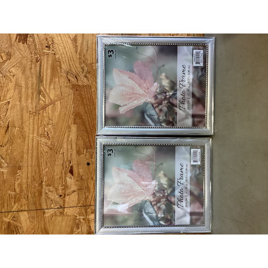 (2) Silver Picture Frames Holds 1 - 8" x 10"