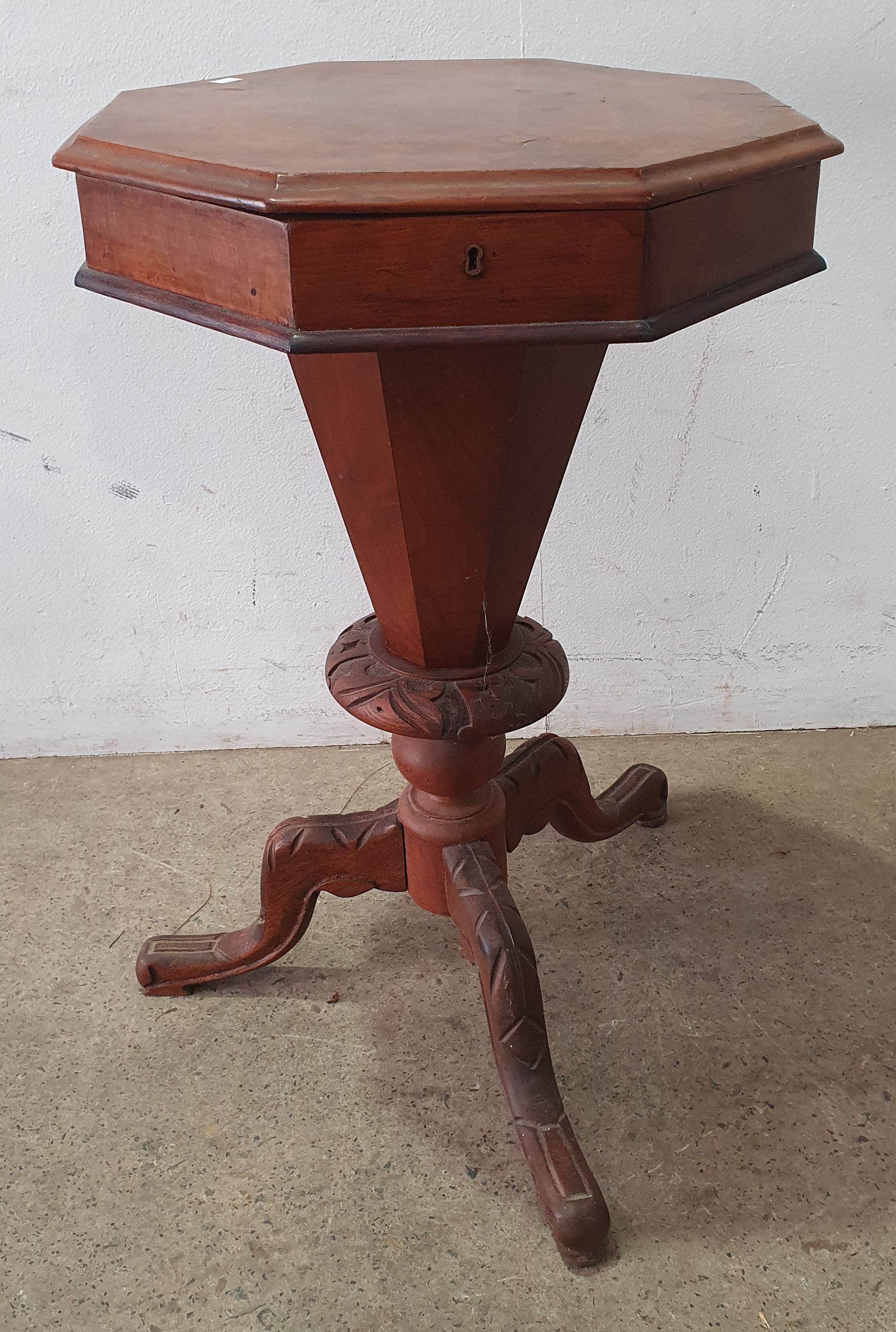 A Victorian Walnut Sewing Table