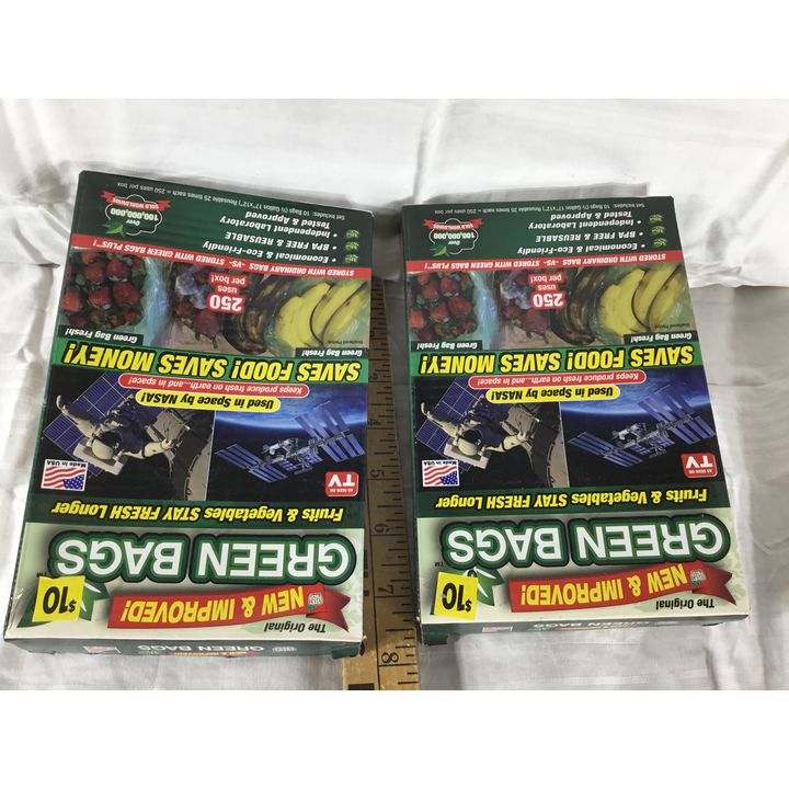 (Buying 2) Green Bags For Fresh Fruits & Vegetables - 10 Reusable Bags Per Box