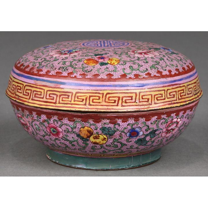Chinese Enameled Circular Box