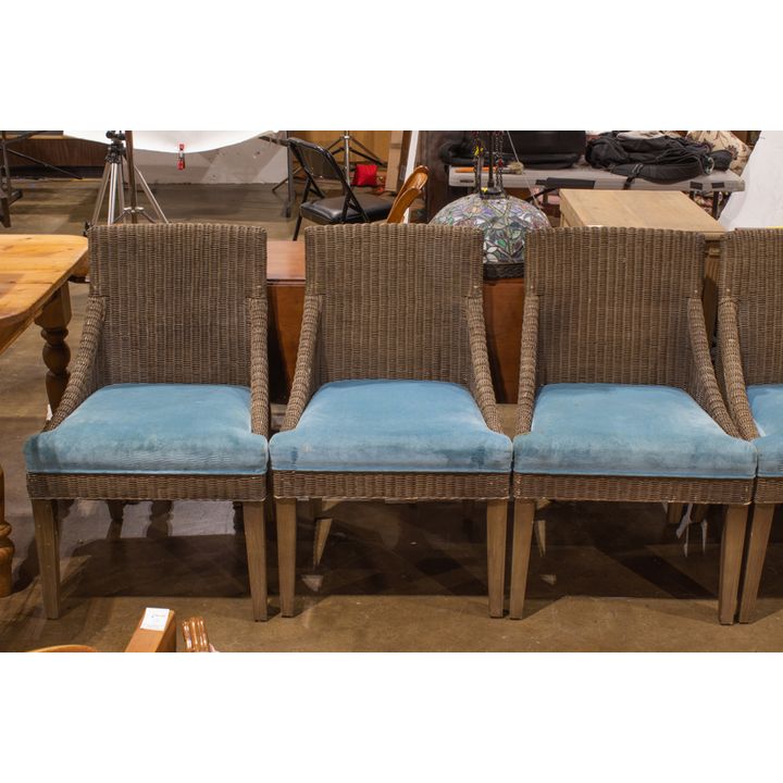 (lot of 8) Group of wicker dining chairs or side chairs
