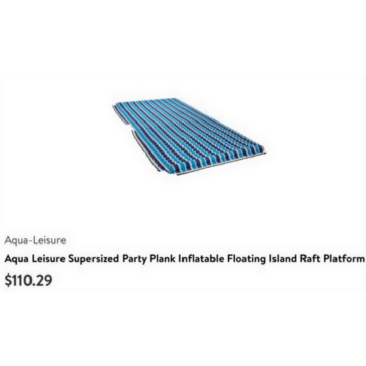 Aqua Leisure Supersized Party Plank Inflatable Floating Island Raft (131" x 67-1/2")