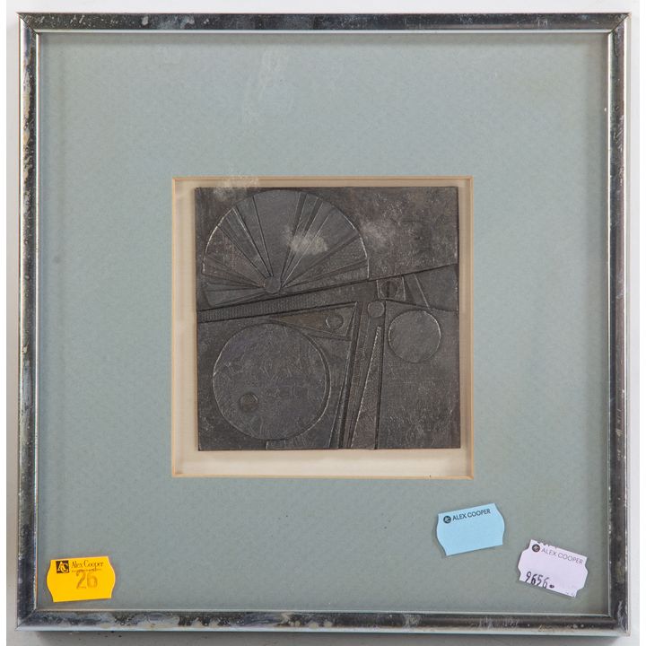 Jim Flood. Raised Metal Abstract, mixed media