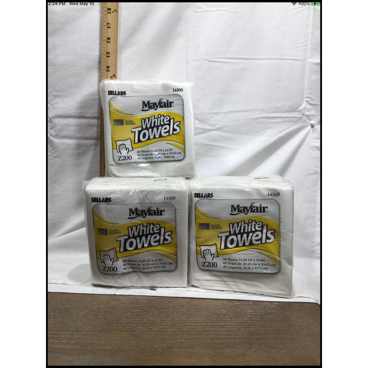 Buying (5) Mayfair White Towels 48 Sheets
