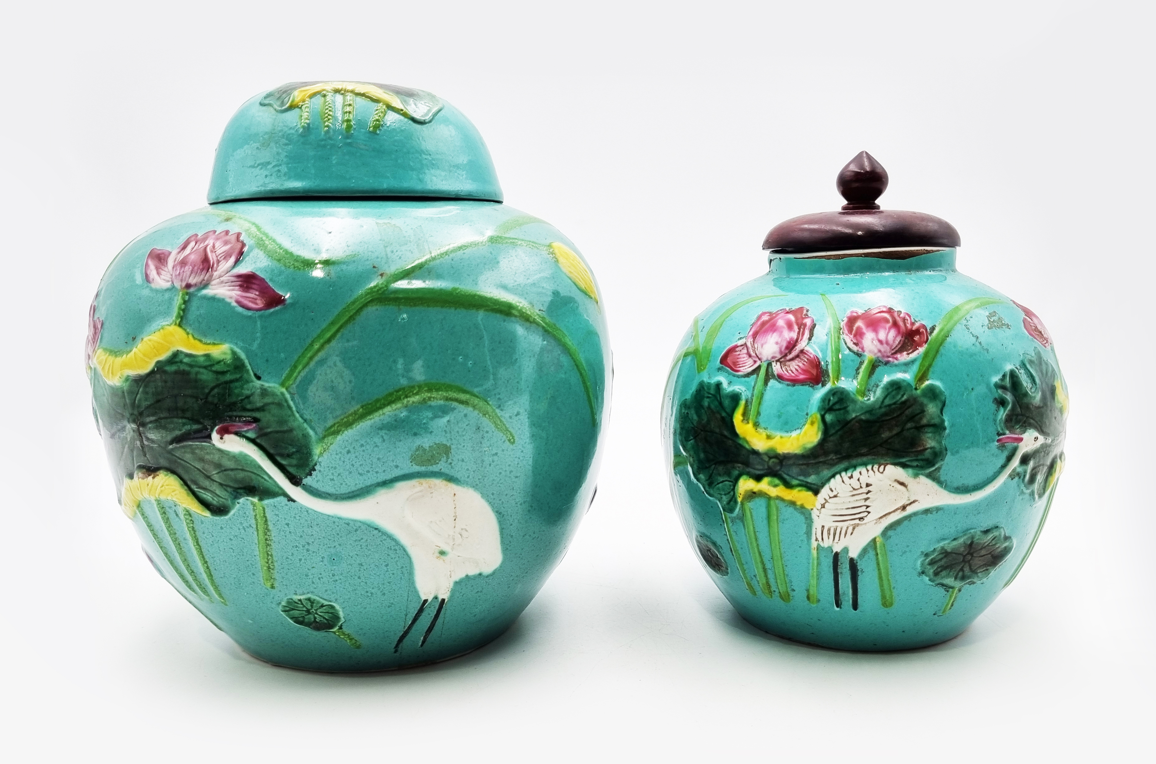 A Pair Of Chinese Porcelain Ginger Jars