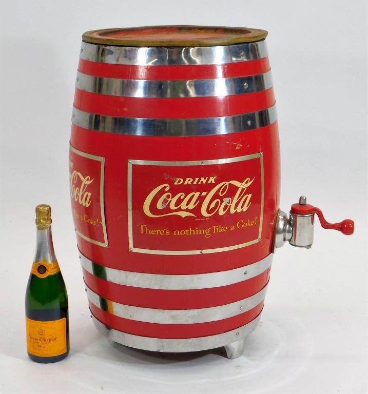 Sold at Auction: Coca-Cola barrel dispenser