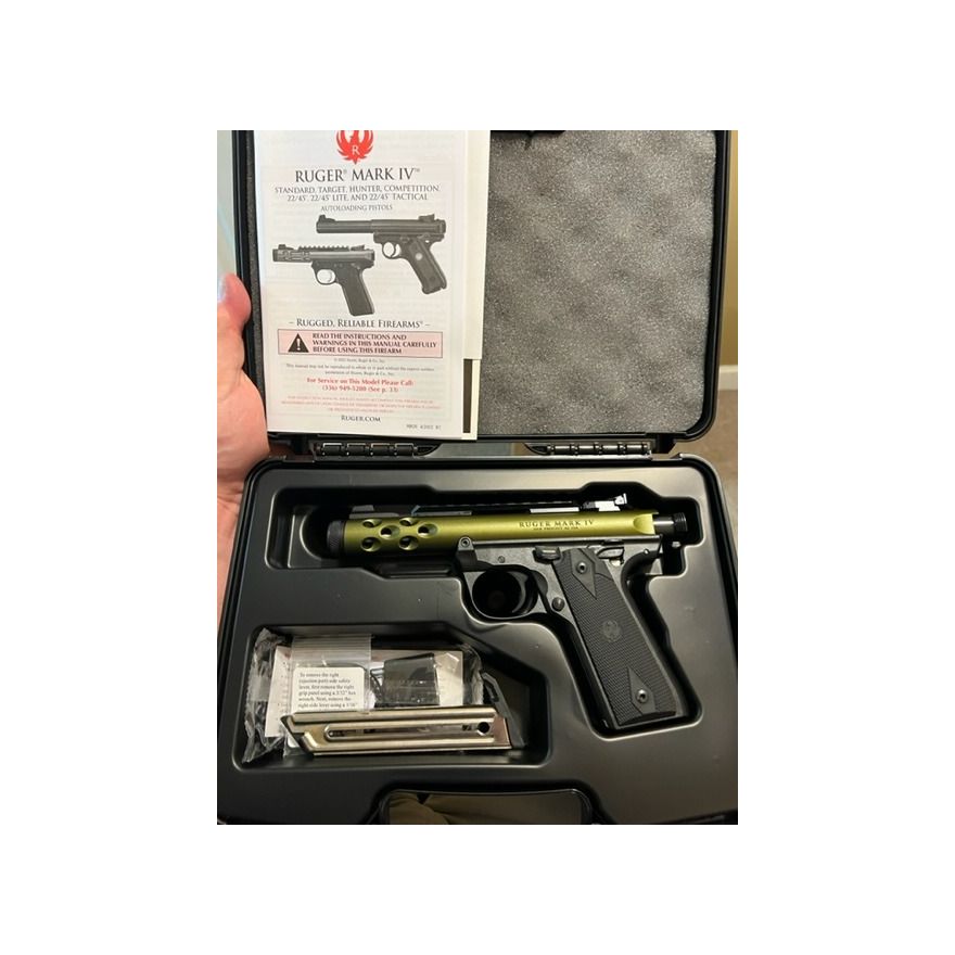 Ruger Mark-4 Tactical .22LR/45 Semi-Automatic Pistol w/ M-Lok Rail, Threaded Barrel, and 2 Magazines