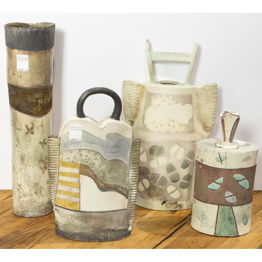 Four Contemporary studio pottery vessels