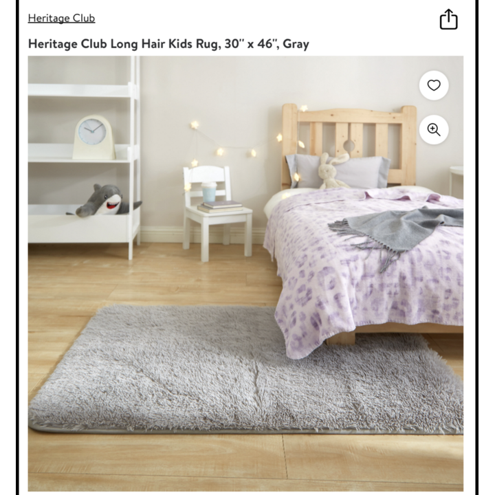 Heritage Club Long Hair Rug 30"x46"(Grey)