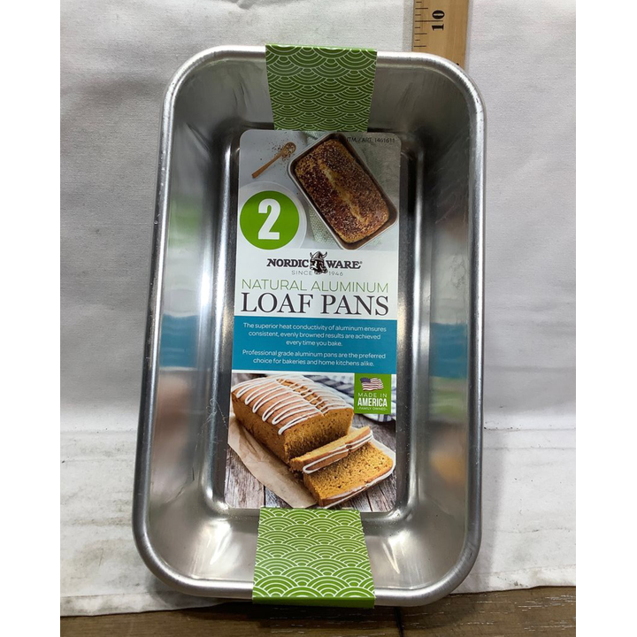 NordicWare Set Of 2 Natural Aluminum Loaf Pans 1.5 Lb Capacity