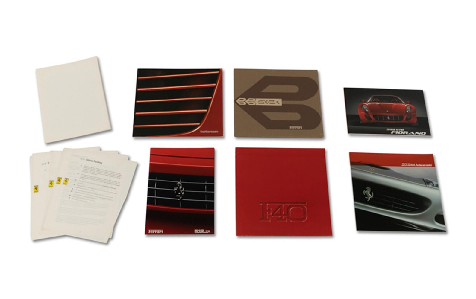 フェラーリ ＦＥＲＲＡＲＩ　ＢＢ５１２ｉ ファクトリーパーツカタログ Factory Sales Brochures for Ferrari 512 BBi, Testarossa, F40, 599