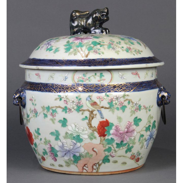 Chinese Porcelain Tureen, Birds-and-flowers