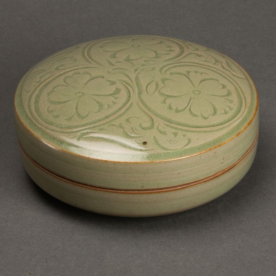 Chinese Yaozhou type celadon glazed ink paste box
