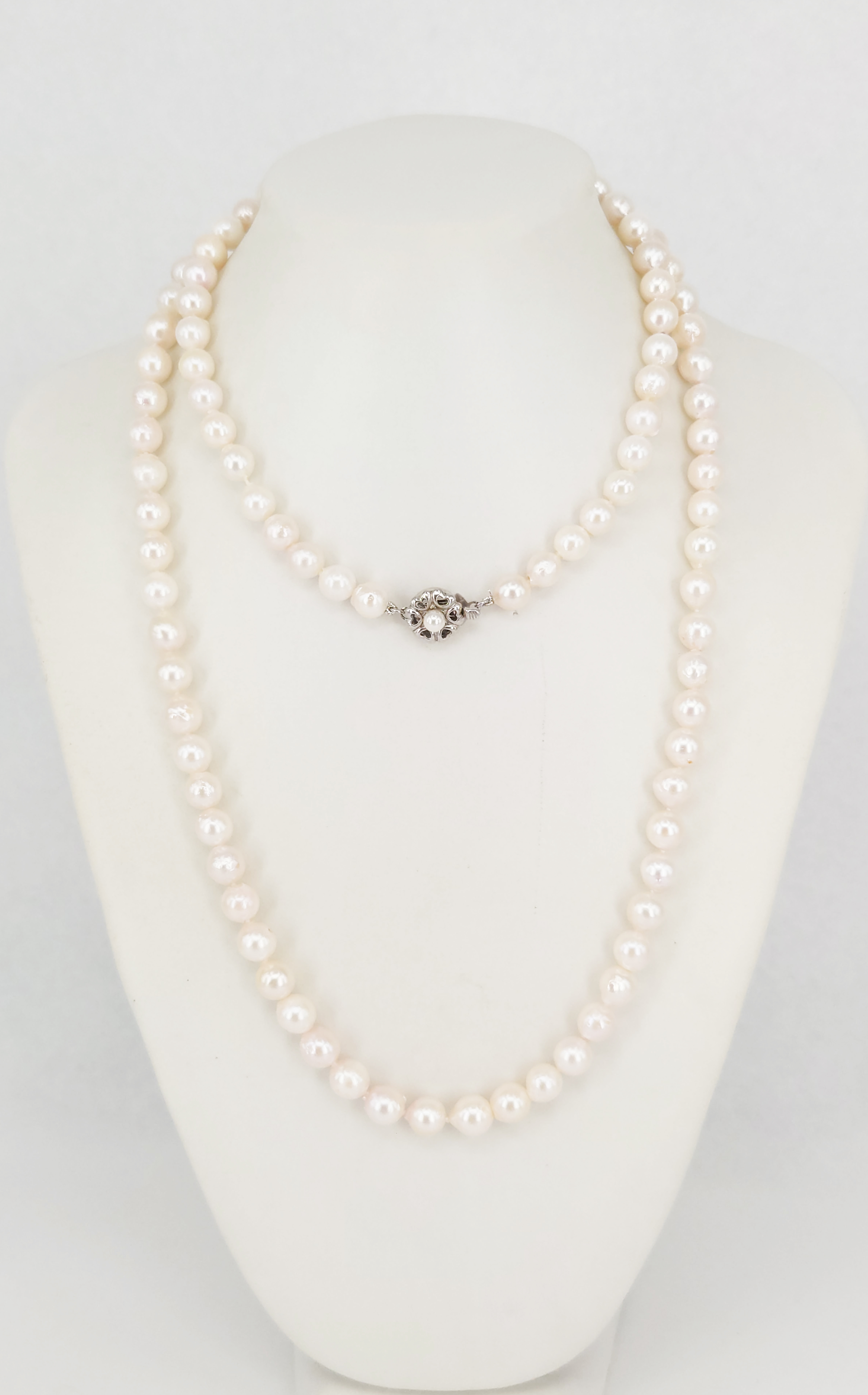 A Slightly Baroque Pearl Opera Length Necklace