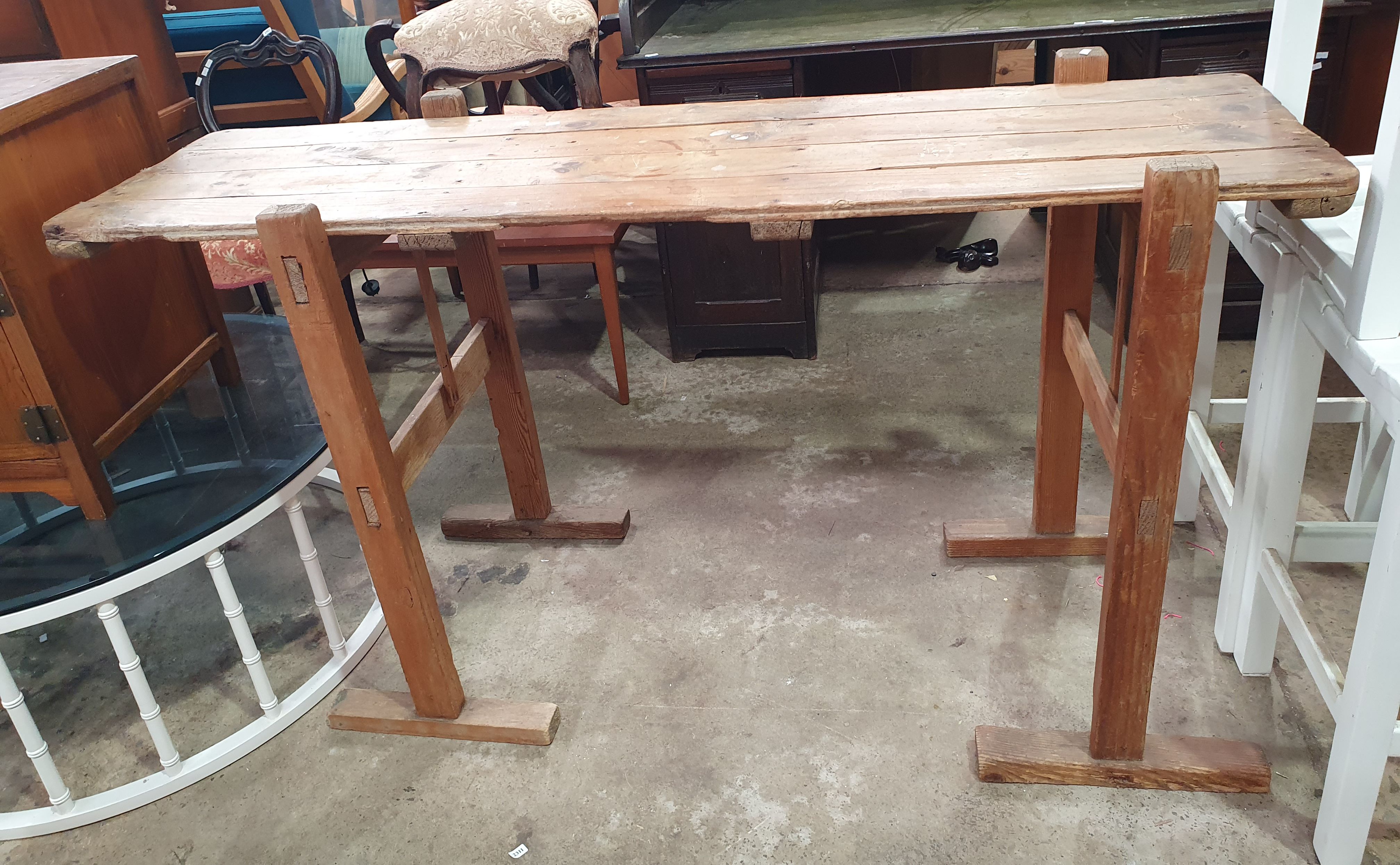 A Rustic Trestle Table