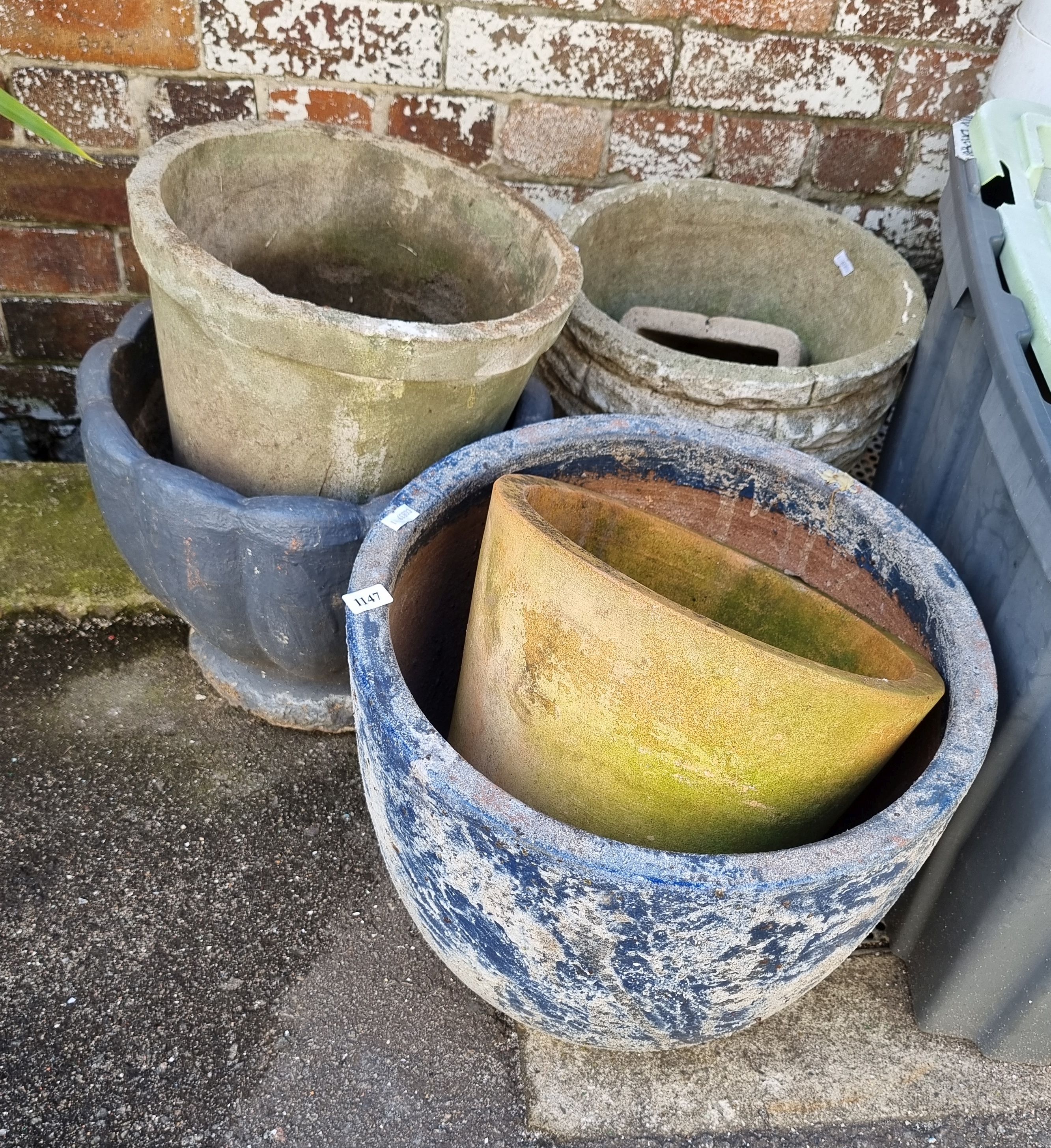 A Collection Of Various Plant Pots