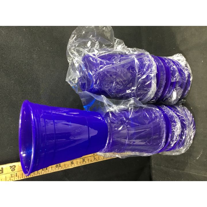 16 OZ Blue Plastic Cups Reusable - 16 Total Cups