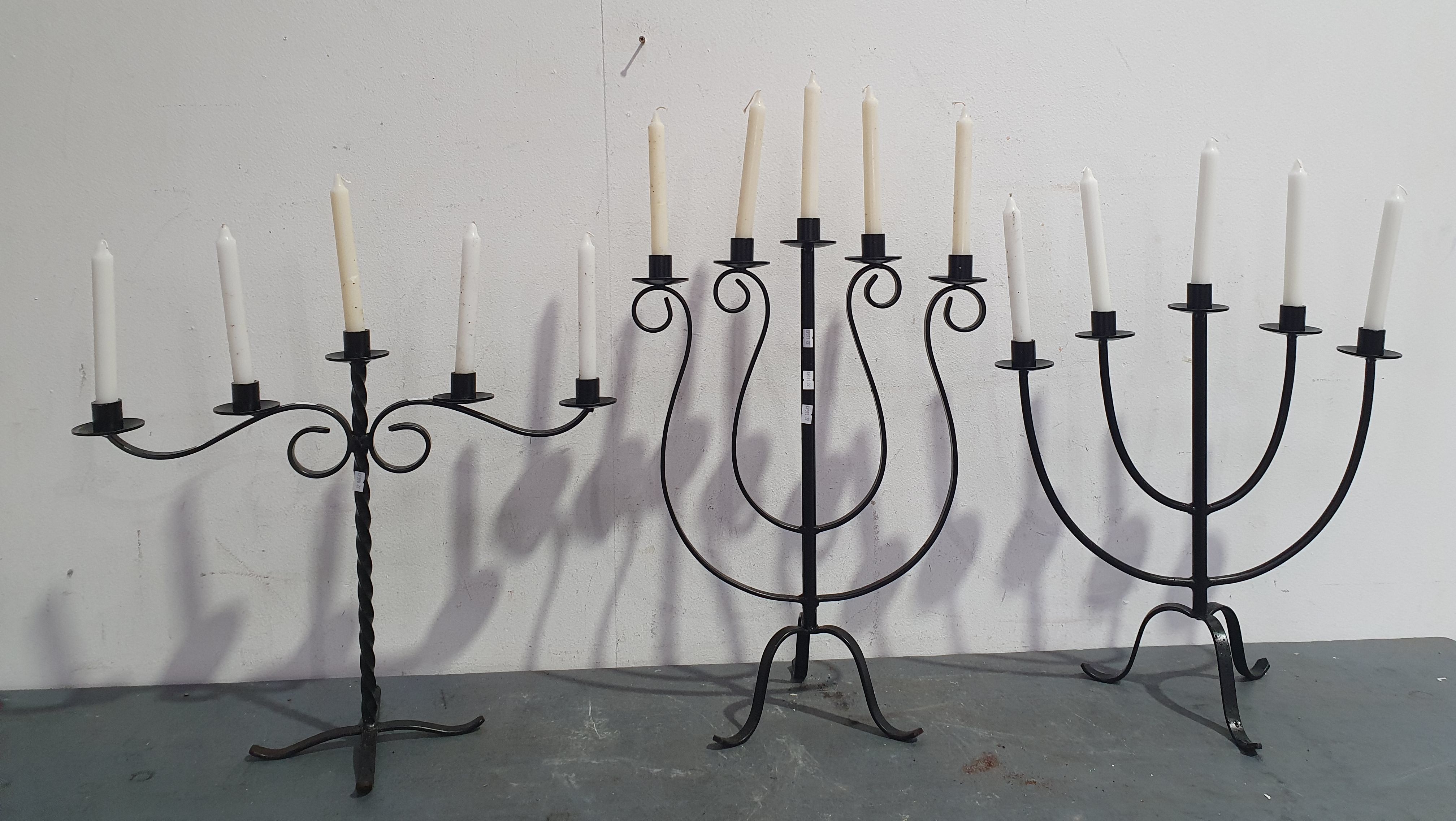 2172 · THREE VARIOUS CANDLELABRUM