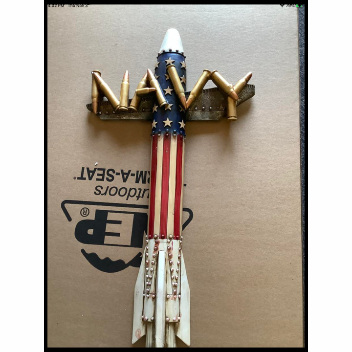 Navy Flag Wooden Cross 24" Tall