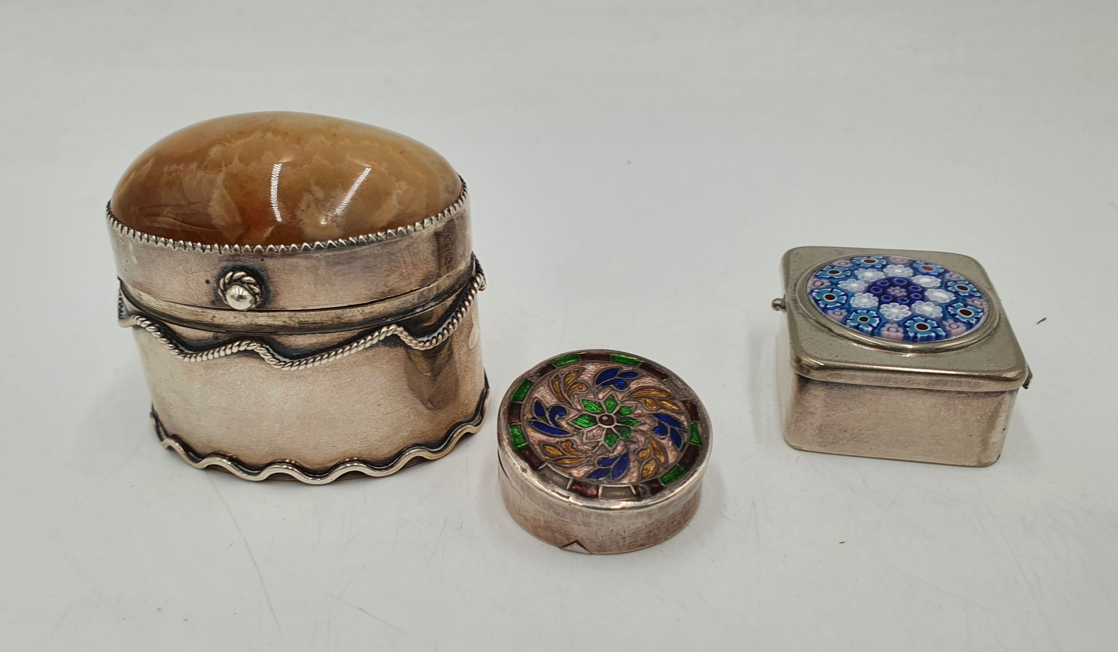 504 · TWO SILVER TRINKET BOXES