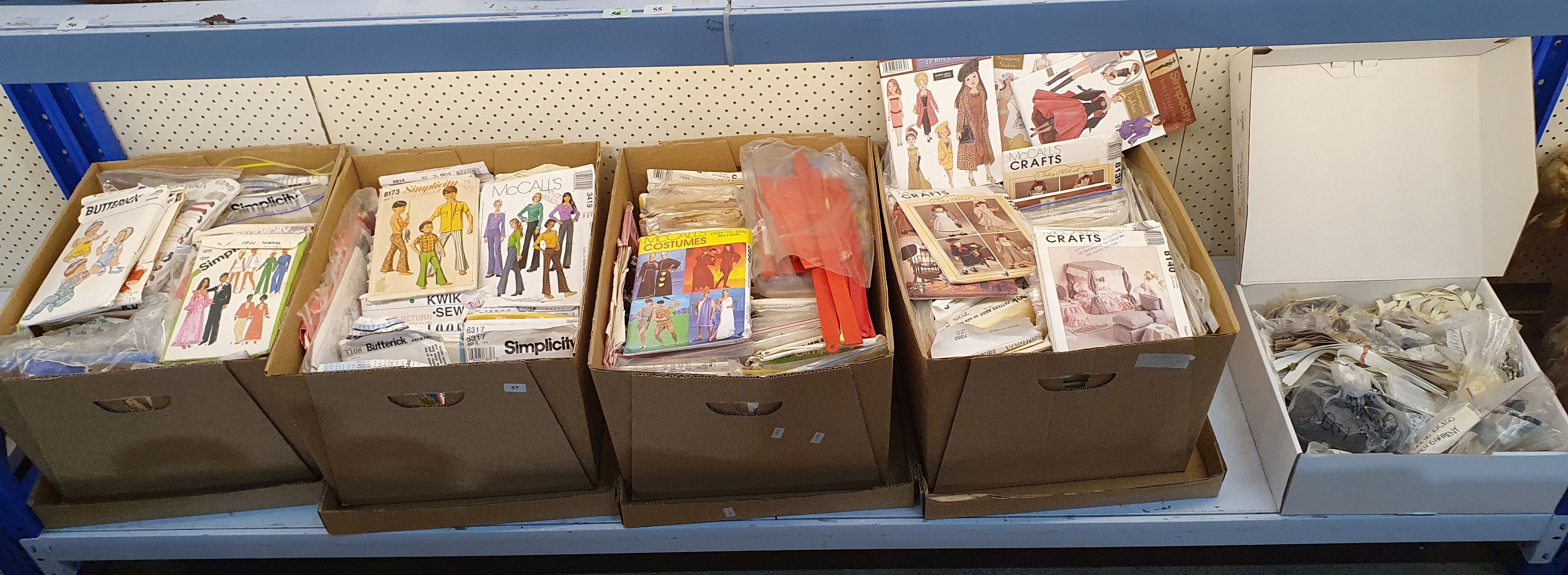 57 · FOUR BOXES OF SEWING PATTERNS