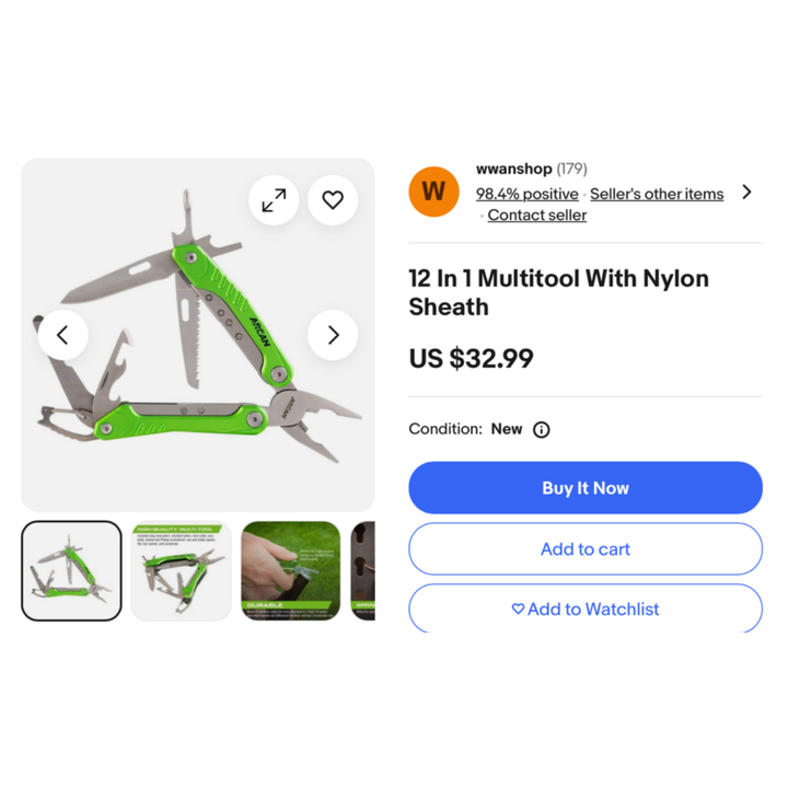 Arcan 12-In-1 Multi Tool With Nylon Sheath