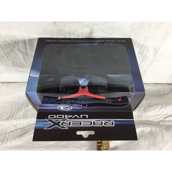RacerX UV400 Sport Sunglasses With Interchangeable Lenses - Includes 3 Sets Of Lenses