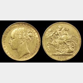 AUSTRALIA, SOVEREIGN 1887M, S3857C. gVF…