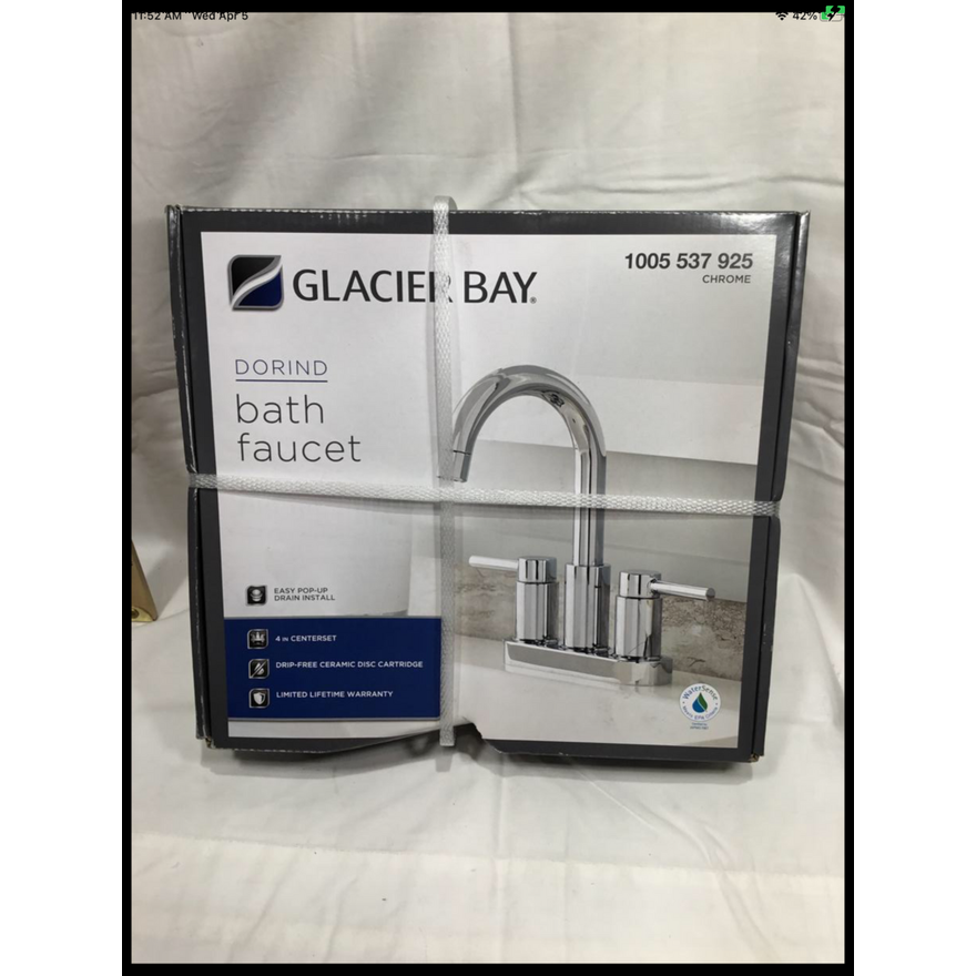 Glacier Bay 4in Dorind Bath Faucet Chrome Finish