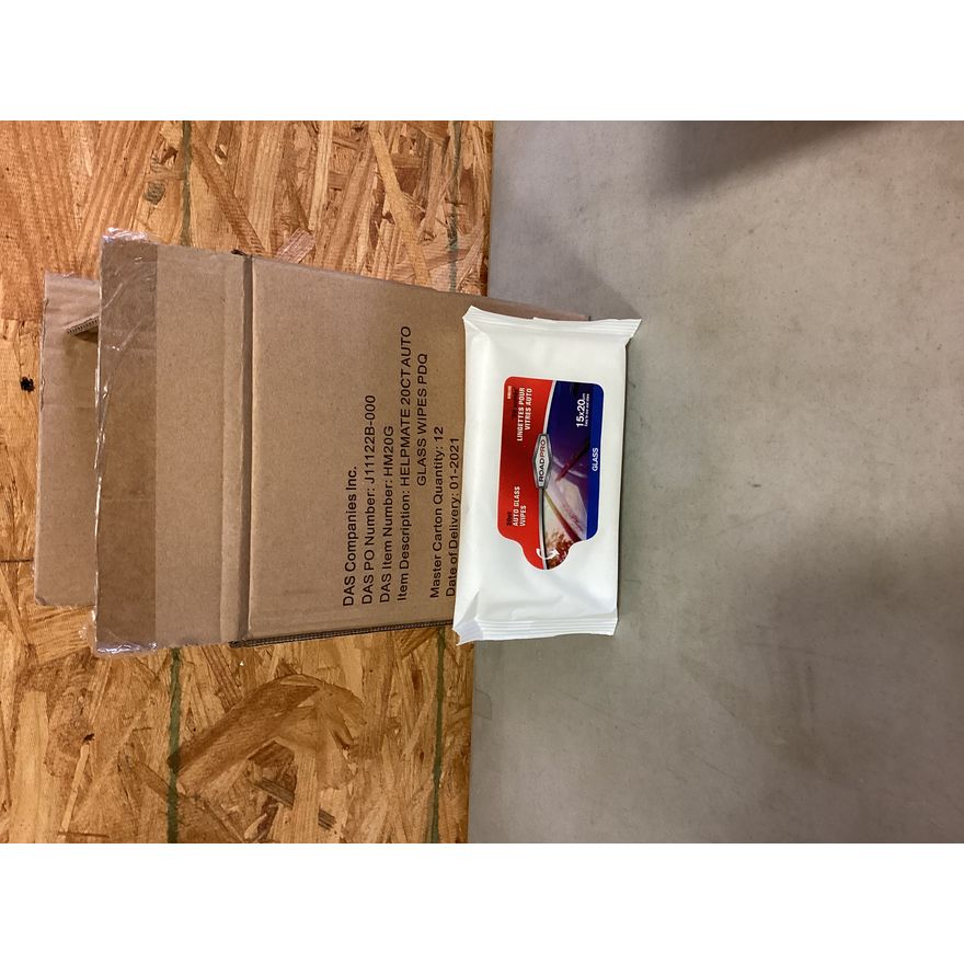 RoadPro Auto Glass Wipes 20 Ct. BUYING A CASE OF 12