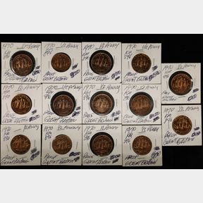 14-1970 GREAT BRITIAN PROOF 1/2 PENNY COINS
