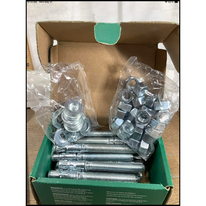 Powers Fasteners 1/2'' x 4-1/2'' Power-Stud + SD1 Wedge Anchors- QTY 25