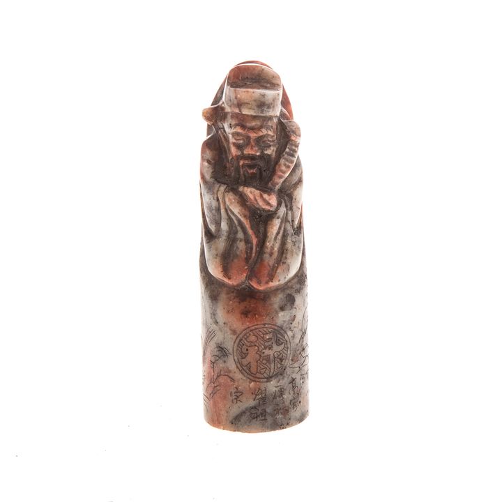 Chinese carved hardstone figural chop