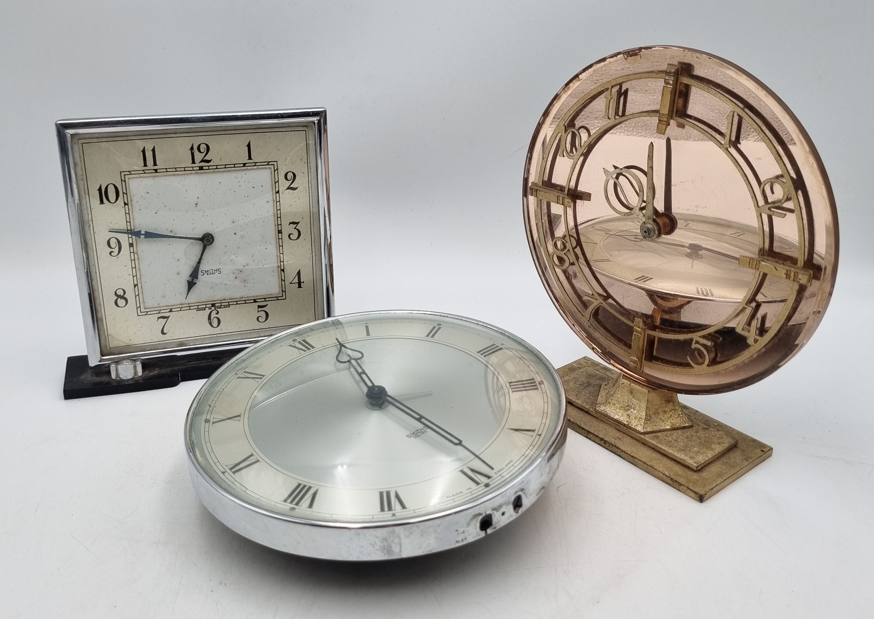 630 · THREE ART DECO CLOCKS
