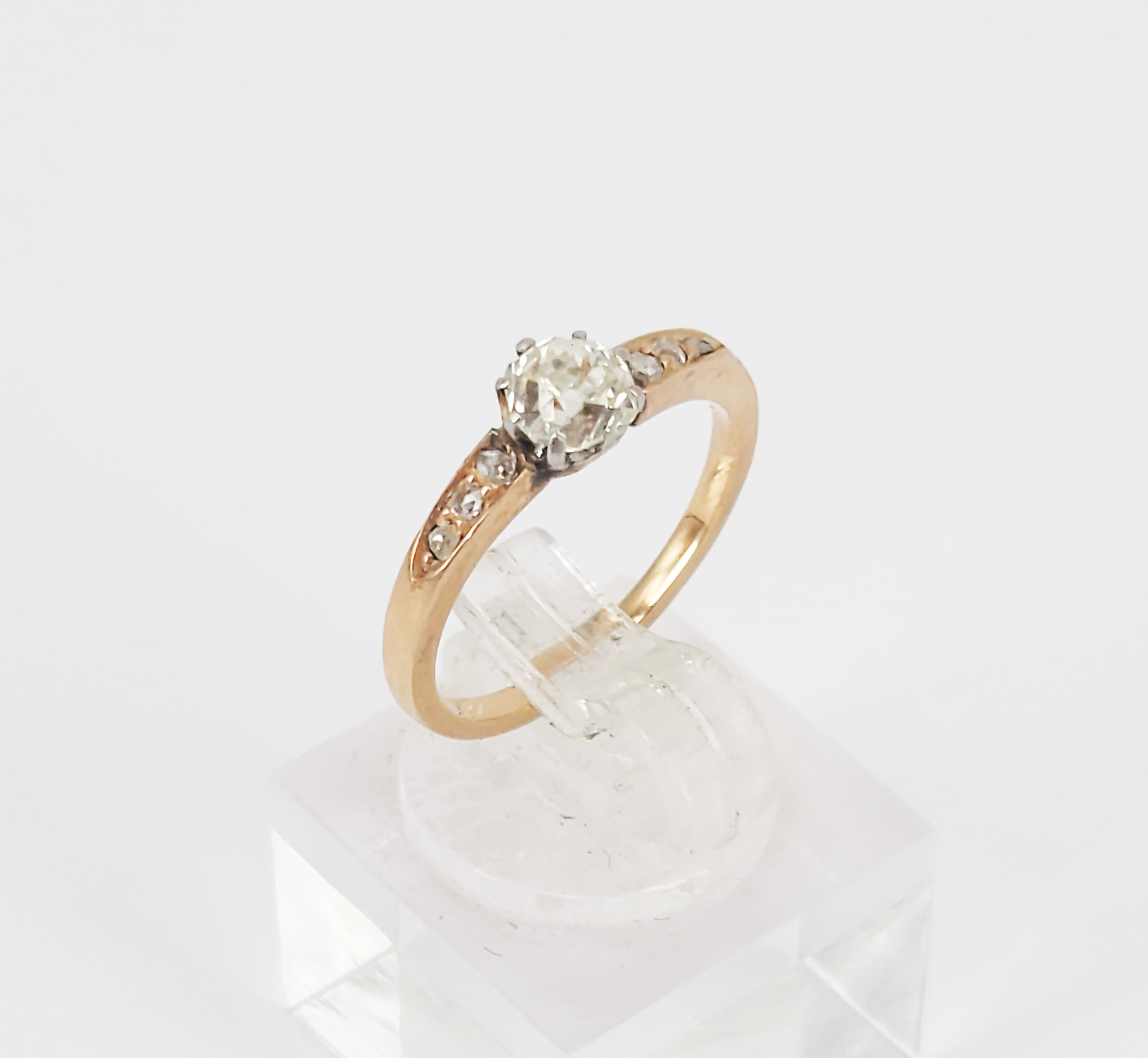 A 15ct Rose Gold And Old-Cut Diamond Ring