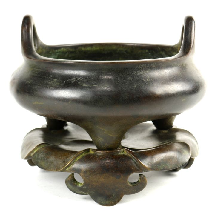Chinese Bronze Censer with Stand