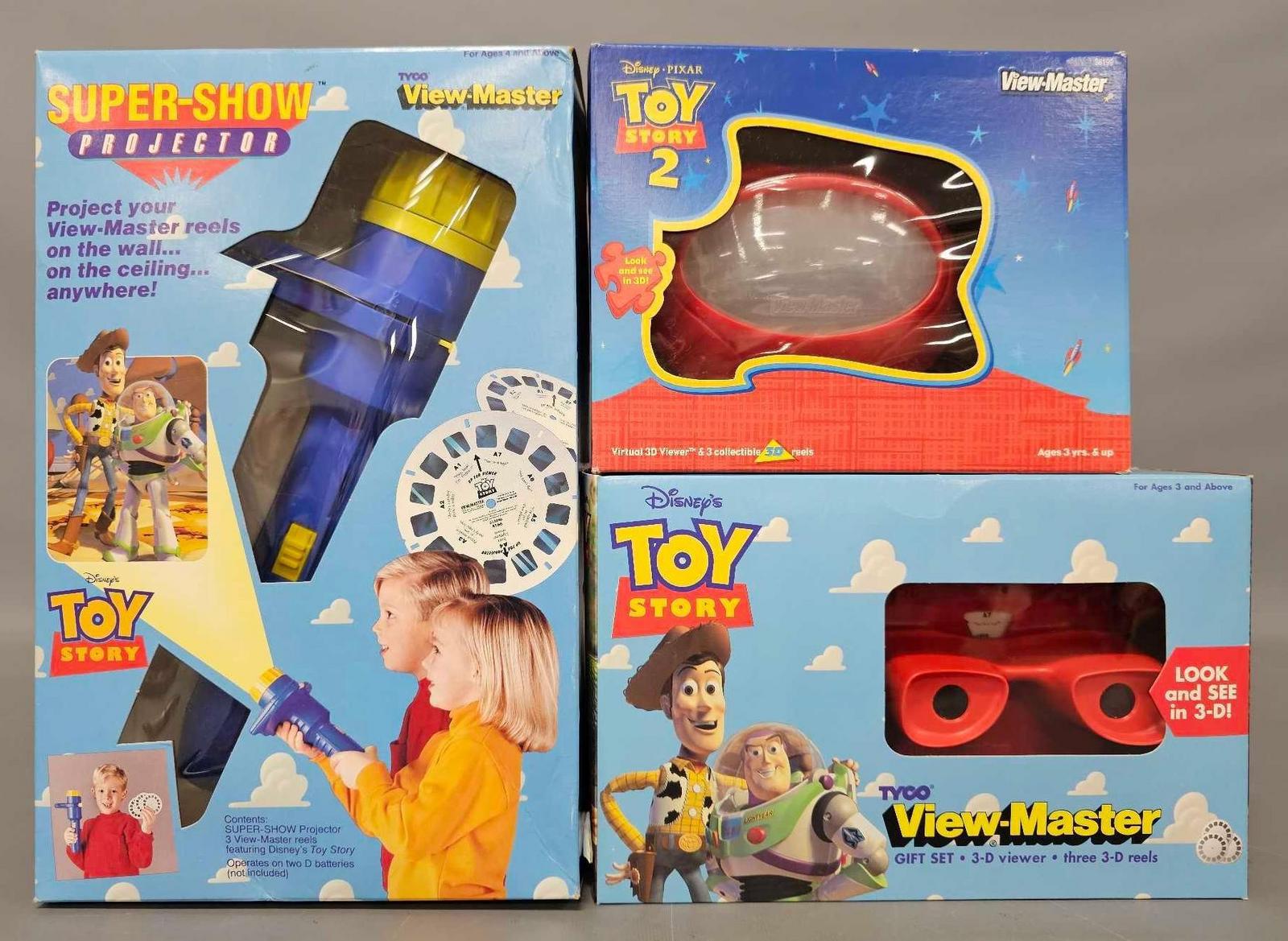 Three factory sealed Toy Story Viewmaster sets in original boxes
