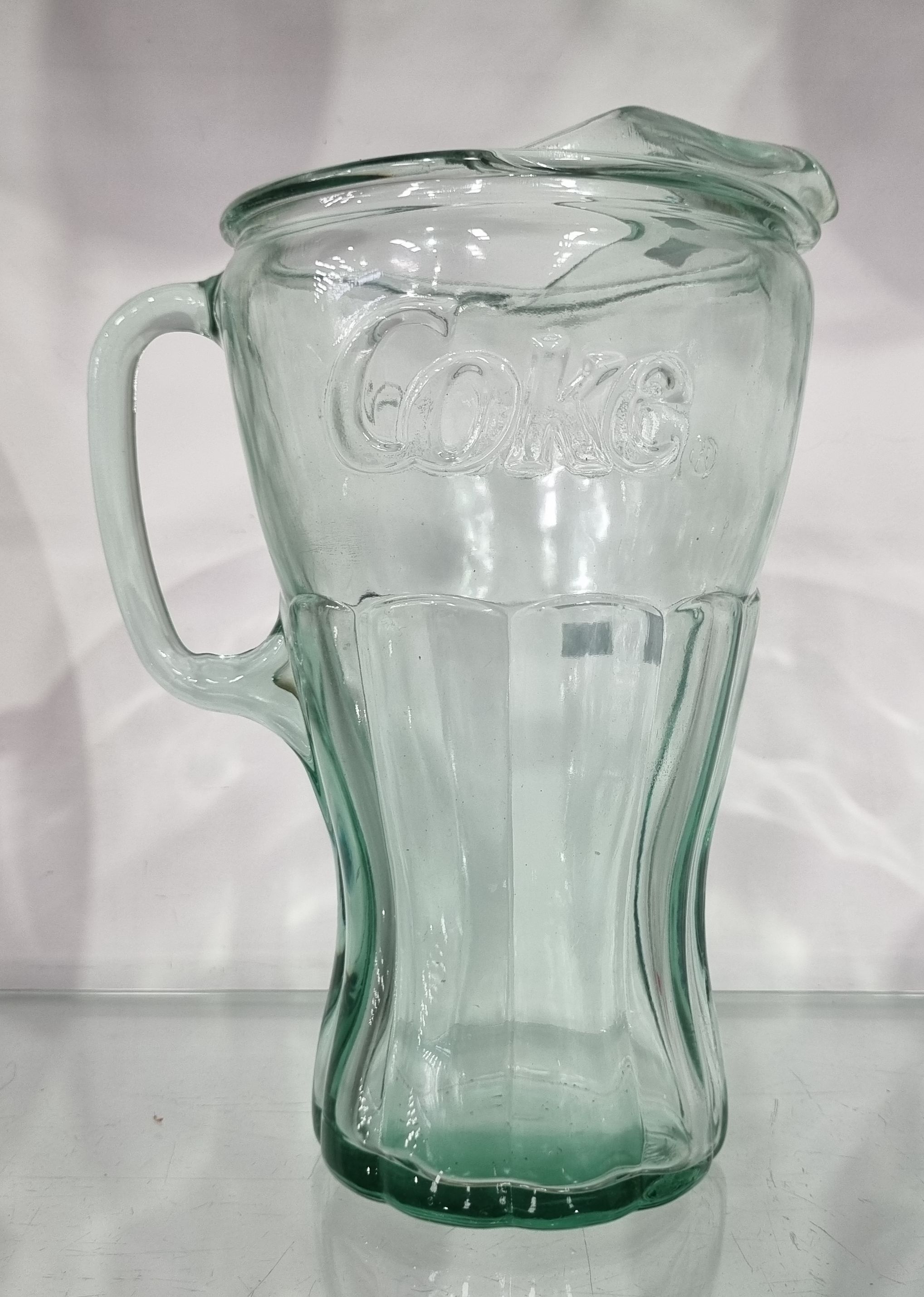 An Indiana Glass Georgia Green Coca-Cola Pitcher