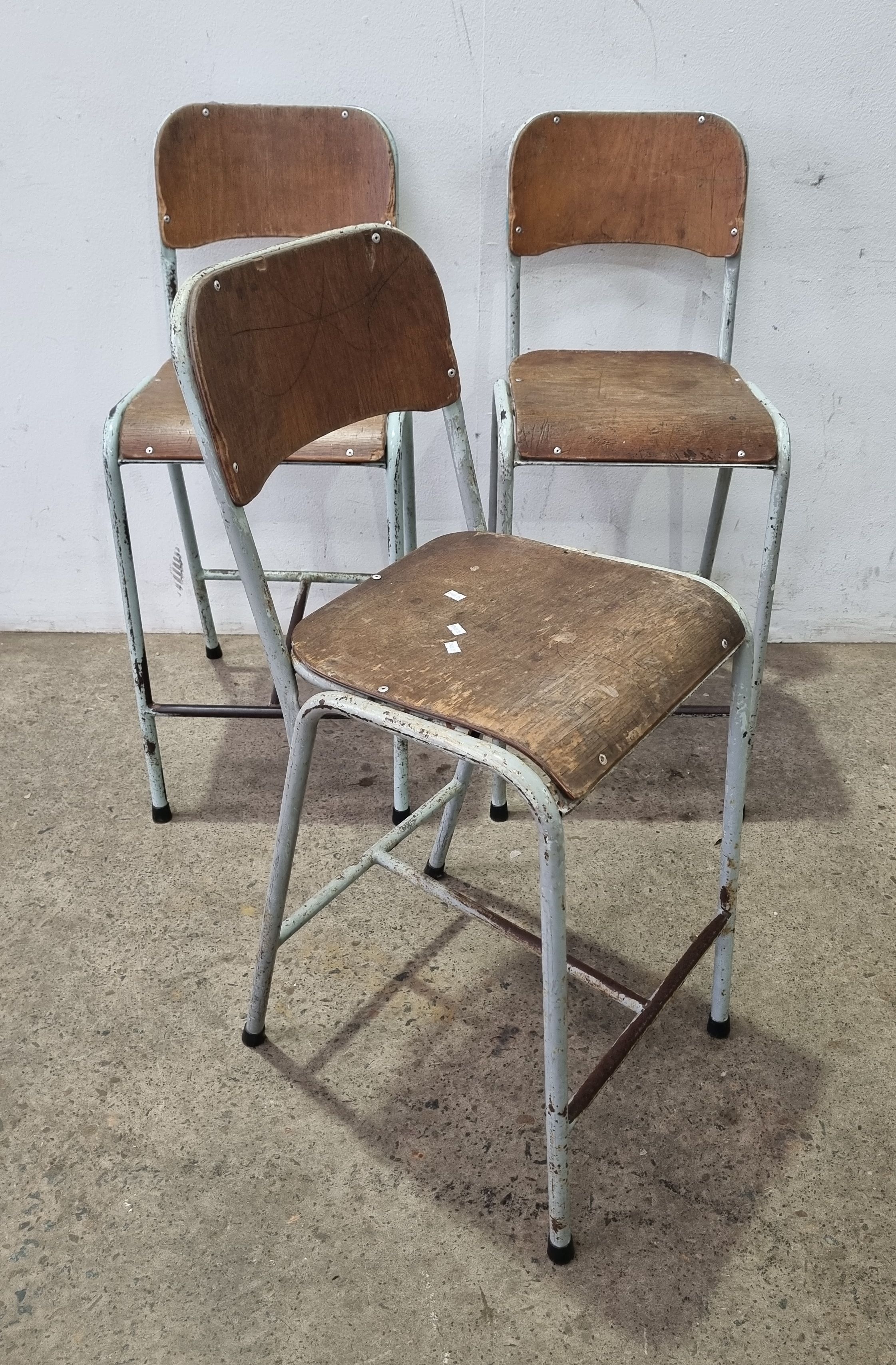 Three Vintage Laboratory Stools